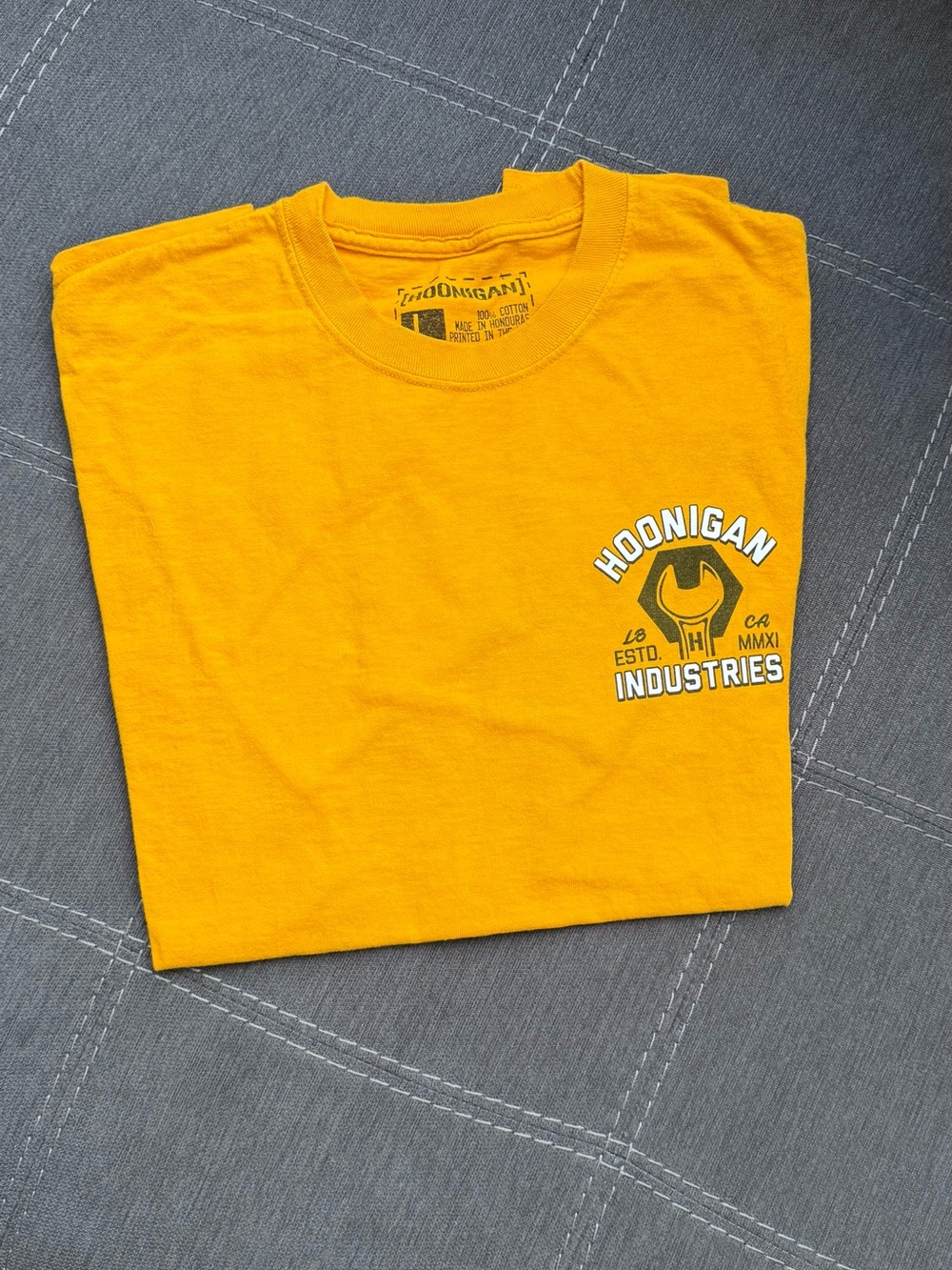 Hoonigan Industries Men's Short Sleeve Tee in Yellow